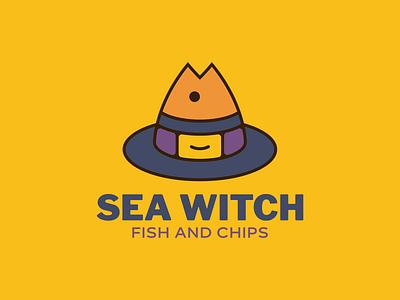 Sea Witch Fish and Chips 🐠🧙‍♀️ animal logo branding design fish fish logo food logo illustration illustrator logo logo design minimal restaurant logo vector witch witch logo