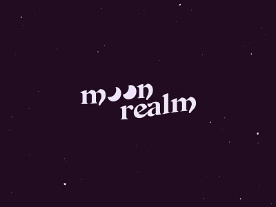 Moon Realm Logo branding etsy fantasy logo moon moon realm moonlight moons mystical night occult purple typography witch witchy
