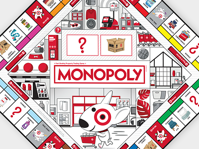 Monopoly: Target Edition board games flat vector game board game design illustration minimal monopoly target
