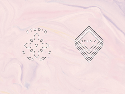 Studio V Logo Drafts branding hair salon logo identity logo paper marbling