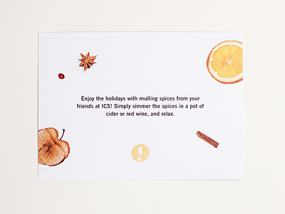 ICS Holiday Card cinnamon design studio food type food typography hand lettering holiday card lettering mulling spices typography