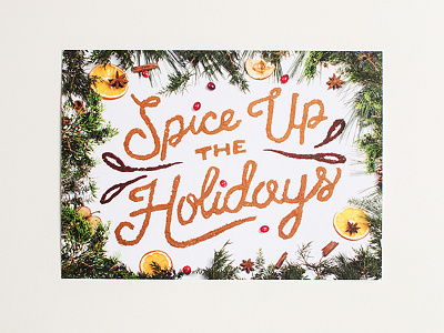 ICS Holiday Card apple cinnamon design studio food type food typography hand lettering holiday card lettering mulling spices oranges prop styling typography