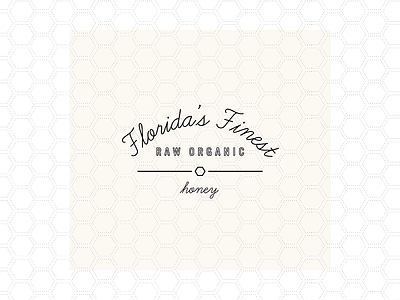 Florida's Finest Raw Honey brand chic logo hexagon honeycomb logo organic raw honey script logo