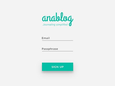 Daily UI #001 - Sign Up challenge daily dailyui journal signup teal