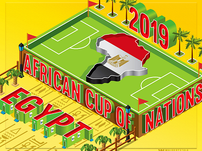 AFRICAN CUP OF NATIONS EGYPT 2019 typography isometricdesign