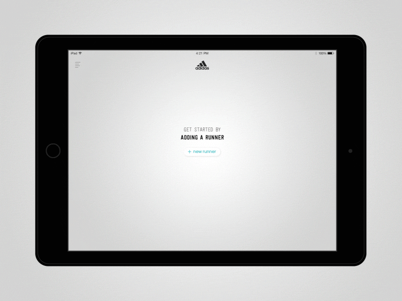 adidas Run Genie - Running Profile adidas app forms ipad motion profile run running shoes ui