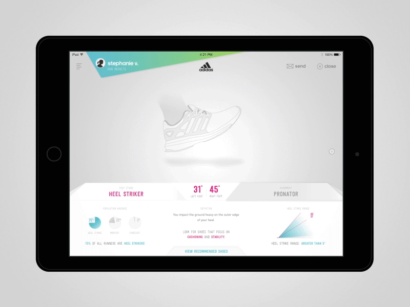 adidas Run Genie - Results 2d adidas animation app ipad motion run running shoes ui