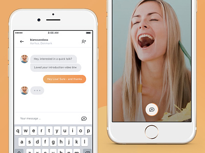 Introduction + Chat app chat design interaction introduction ios language mobile orange product ui video