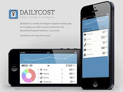 Dailycost Website app chart china dailycost expanse icon pie track ui web