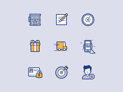 Peek'in icon set #2 adobe illustrator brand design brandidentity branding clock delivery gift graphism hotel iconography icons note notification personal information rating target