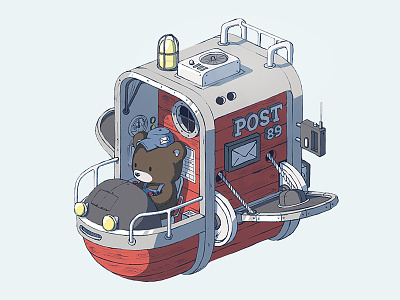 Post machine bear flying-machine gears machine post