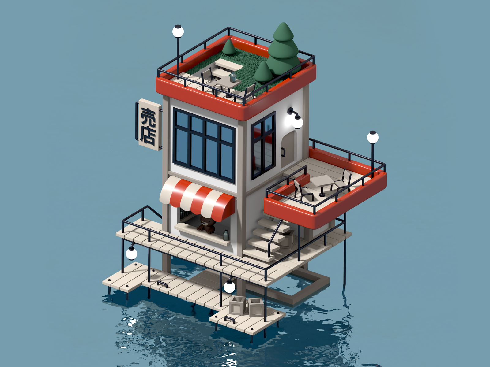 Shop on the sea by Paul Demellier on Dribbble