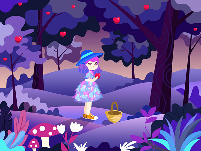 Lost Princess - 06/28/2017 at 01:39 AM dream forest girl illustration lost scenery violet woman