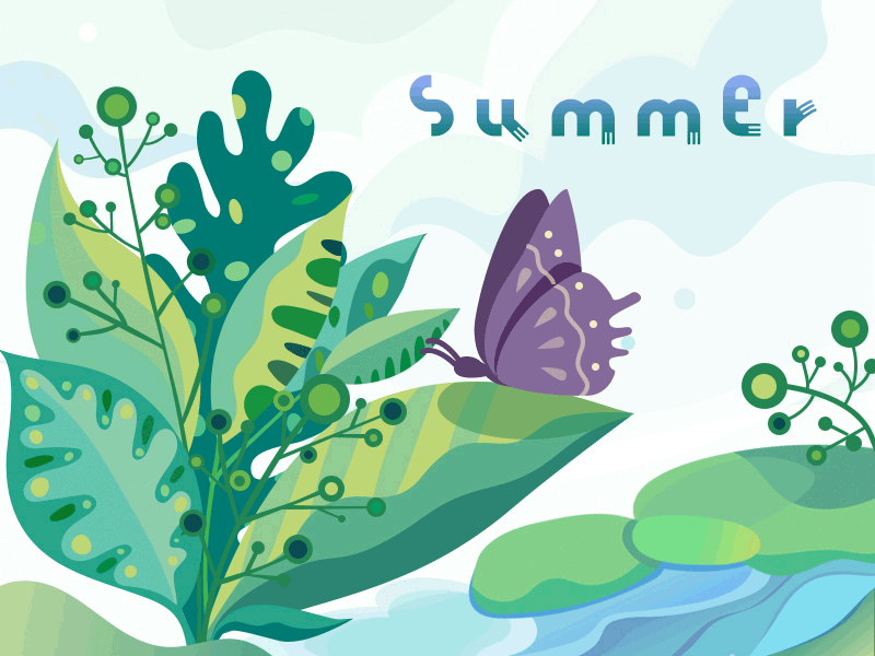 summer blue butterfly flower fly grass green leaves rivers rivulet summer tree