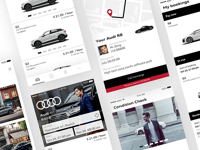 Audi On Demand+ app ui