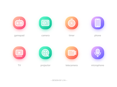 Icon Exercise of Modern Equipment colorful game icon set illustration microphone movie phone ui design