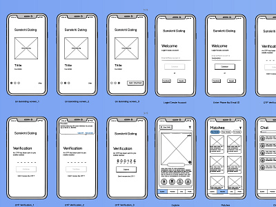 Wireframe-Sarkari Dating App wireframe