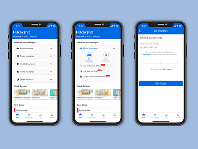 Insurance Mobile App mobile app design ui ux uxdesign