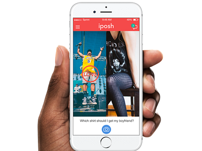 IPOSH - Tap on the image you love bumble design fashion iphone app mobile orange photo social swipe tinder ui ux