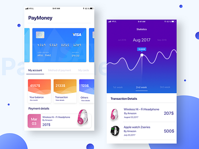 Mobile payment concept account app ios mobile money payment statistics transaction visa