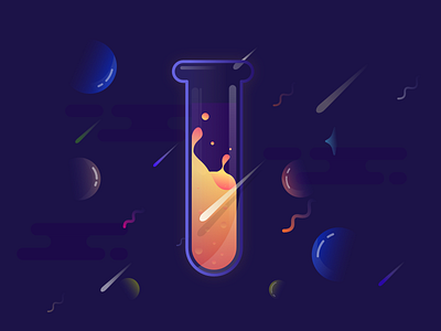 Chemistry lab - 2 astroid chemistry icon illustration lab liquid planet space