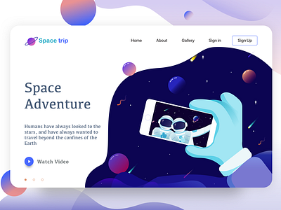 landing page | space adventure adventure in landing page planets selfie sign space