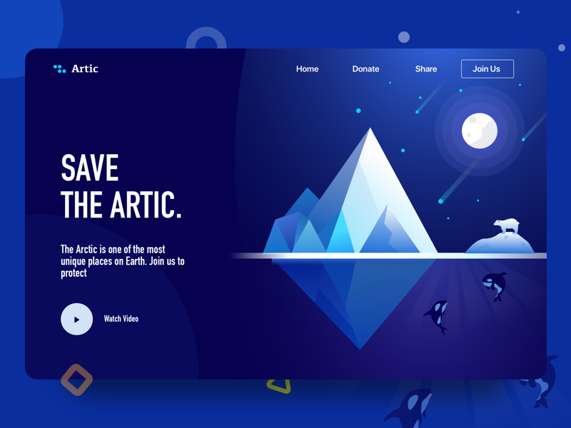 landing page | Save the artic iceberg orca us join save polar artic sea page landing