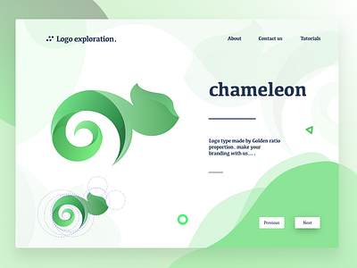 Chameleon | logo type chameleon exploration golden green landing logo page ratio web