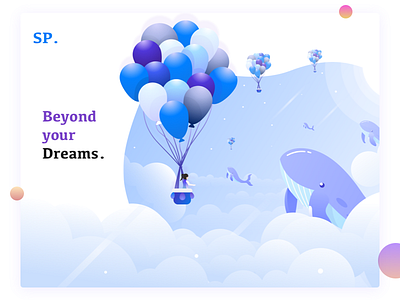 Beyond your dreams.... baloon clouds illustration skyline sp stars sudhan web whale