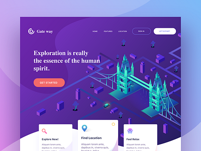 gateway | web header blue gateway header illustration location london mac relax sudhan web