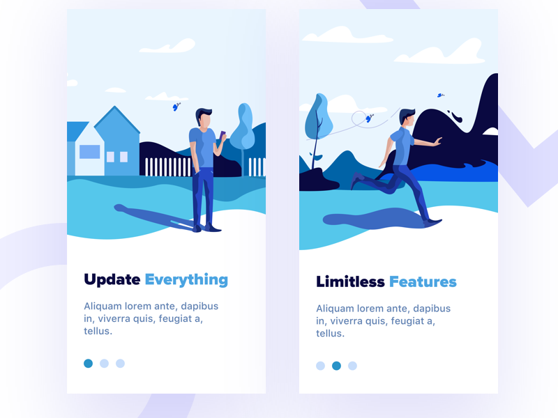 startup illustration signal butterfly mobile blue illustration ios sudhan onbording