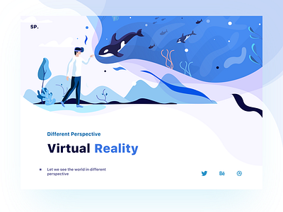 Virtual reality illustration media perspective ps reality sudhan tree virtual vr wave whale