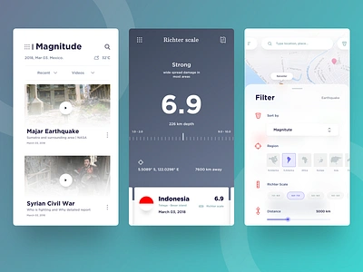 magnitude app exploration-2 civil war design disaster illustration ios magnitude management management app moile nations ps richter scale she sudhan