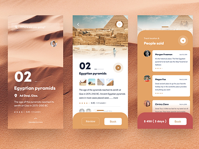 travel app concept app booking branding desert design designer dribbble illustration iphone meenu minimal pyramid review sand she sudhan typography ui vector web