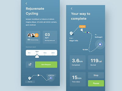 cycling banner burn calories cyberpunk cycling cyclist design dribbble exercise illustration ios iphone logo mobile mountain ps rejuvenate sudhan trekking typography