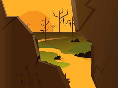 Through the Valley of Death. adobe alldaydesign art artist creative dark design dribbble flat design flat 2d geometric graphic art illuatration illustration illustrator inspiration logo new photoshop vector