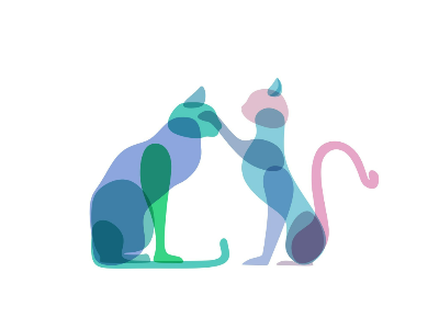 CATS animal cat illistration logo type vector