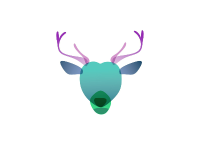 DEER HEAD animal illustration logo type vector