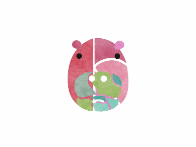 HIPPO HEAD animal hippo illustration logo vector