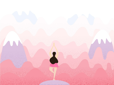 Do Yoga art cloud illustration mountain pink texture vector woman yoga