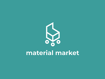 Material Market illutration logo logodesign mark market trolley vector