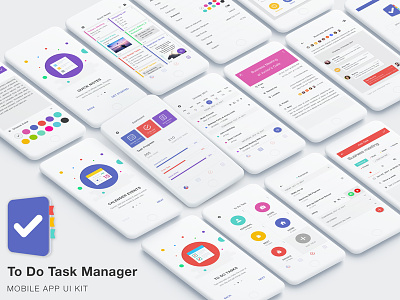 To Do Task Manager App UI Kit alarm business calendar events keep list management notes reminder sticky task to do