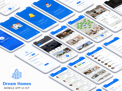 Real Estate app UI Kit agency agent android app app design dealer house ios map property real estate realtor rent sale sketch ui kit