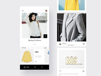 Fashion social app app card design fashion minimal mobile shop social ui ux