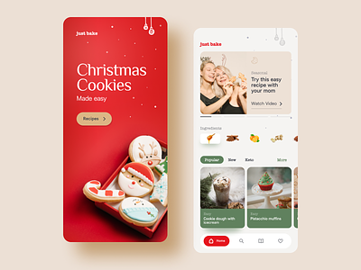 Happy Christmas Baking app baking christmas cookie food mobile ui ux xmas