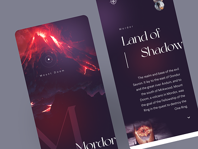 Land of Shadow app dark fantasy lordoftherings lots mobile mordor movie travel travelapp ui uiux ux