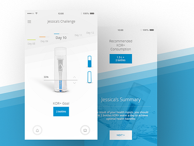 Smart water bottle app app blue mobile app water