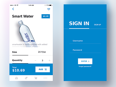 Water Ordering app concept daily ui online shopping order product shopping ui ux water