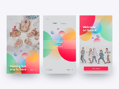 Onboarding for a kids' app app carousel child children kids mobile onboarding ui ux welcome daily ui