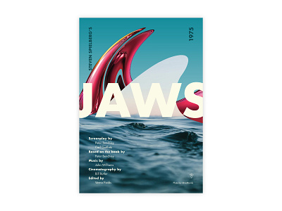 Jaws - Movie Poster adobe design futura graphic design illustrator jaws minimal movie poster poster challenge poster design steven spielberg typography